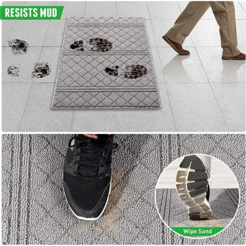 20x32, Non-Slip Absorbent Resist Dirt Door Mats, Machine Washable, Grey